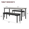 Homhougo Dining Table Set for 4, Kitchen Table with 2 Upholstered Benches, 3-Piece Kitchen Table Chairs Set of 4 - 2 of 4
