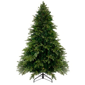 Northlight 6.5' Pre-Lit Woodcrest Pine Artificial Christmas Tree - Clear Lights - 1 of 4