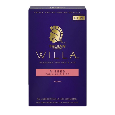 Trojan Willa Ribbed Condoms - 10ct