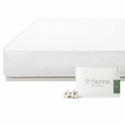 FAUNNA Cotton Mattress Encasement, Zippered, Bed Bug & Dust Mite Proof, Hypoallergenic, Noiseless (Twin 8")