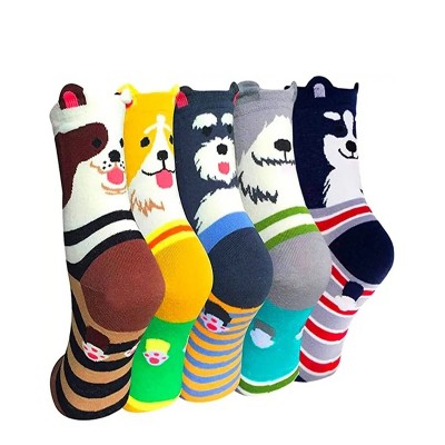 Cute Dog Patterned Crew Socks from the Sock Panda (Women - Adult Medium)