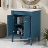 24'' Retro-Style Bathroom Vanity with Resin Sink, 2-Tier Modern Bathroom Storage Cabinet with Soft-Closing Doors - ModernLuxe - 2 of 4