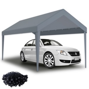 Racxily 10x20ft Carport Replacement Canopy Cover, Waterproof&UV Protected Tarp with 72 Elastic Buckles for Garage Shelter, (Only Cover) - 1 of 4
