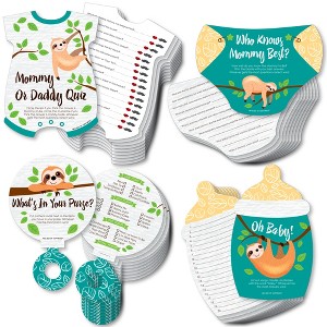 Big Dot of Happiness Let’s Hang - Sloth - 4 Baby Shower Games - 10 Cards Each - Gamerific Bundle - 1 of 4