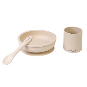 SARO "Nordic Party" 3-Piece Silicone Baby Feeding Set: Suction Plate, Spoon & Cup for Self-Feeding - 1 of 4