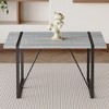 CAVINAS Modern Rustic Industrial Rectangular Dining Table for 4-6, Kitchen Table with 1.5" Thick Tabletop & Metal Legs, Desk for Kitchen Dining Room - 2 of 4