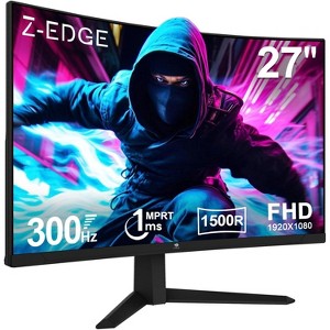 Z-EDGE UG27S 27” 300Hz Curved Gaming Monitor, FHD(1920x1080) 16:9 Frameless, 1ms Freesync Eye Care, 2×Display Port, 2×HDMI - 1 of 4
