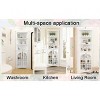 63" Corner Bookcase Cabinet with Arched Glass Doors and 5-Tier Freestanding Storage for Living Room,Entryway-Baofuwish - 3 of 4