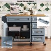 NicBex Modrn Kitchen Island with Drop-Leaf & Drawers,Mobile Rolling Kitchen Cart with Adjustable Shelf,Storage Cabinet Folding Dining Table - 2 of 4