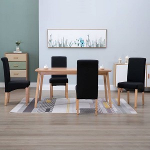 vidaXL Dining Chairs 4 pcs Black Fabric - 1 of 4