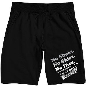 Fast Times At Ridgemont High No Shoes No Shirt No Dice Adult Black Sleep Pajama Shorts - 1 of 4