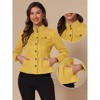 INSPIRE CHIC Women's Button Front Stand Collar Long Sleeve Jean Jackets with Pockets - 2 of 4