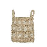 6.75 Inch Basket White Seagrass & Rope by Foreside Home & Garden