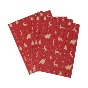 Unique Bargains Gift Wrap Paper Christmas Kraft 27.56"x19.69" 5 Pcs - 1 of 4