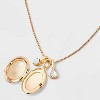 Floral Motif Locket with Charms - A New Day™ - 4 of 4