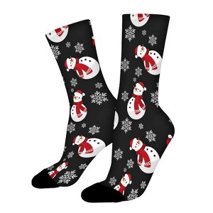 Snowman Snowflake Women Printed Crew Socks Funny Funky Socks Soft Polyester Novelty Gifts for Artists Men - 1 of 1