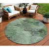 Green And Brown Abstract Washable Indoor Outdoor Area Rug - 2 of 4