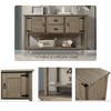 48'' Sideboard Console Table with 2 Drawers and Cabinets and Bottom Shelf, Solid Wood, Buffet Cabinet Sofa Table - 3 of 4