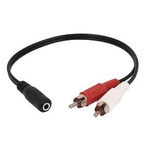 Unique Bargains 3.5mm Female Stereo to 2 RCA Male Audio Video MP3 Aux Cable Cord Adapter - 1 of 4