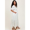 Pinkblush Blue Floral Smocked Ruffle Tiered Maternity Maxi Dress - 3 of 4