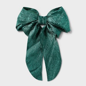 Crinkle Satin Hair Bow Barrette - A New Day™ - 1 of 3