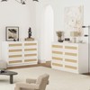 Large 8 Drawer Dresser for Bedroom, Modern Farmhouse Rattan Dresser, Slim Wood Chest of Drawers - 4 of 4