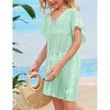 Girls swim cover up crochet swimsuits kids swimwear beachwear tops - 3 of 4