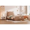 KTMBDW Twin Size Upholstered Platform Bed with Bear-shaped Headboard and Footboard for Girls and Boys - 3 of 4