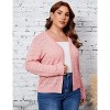 Plus Size Women's Knitted Cardigan Sweater Jacket Fashion Solid Color Hollow Out Thin Basic Coa - 3 of 4