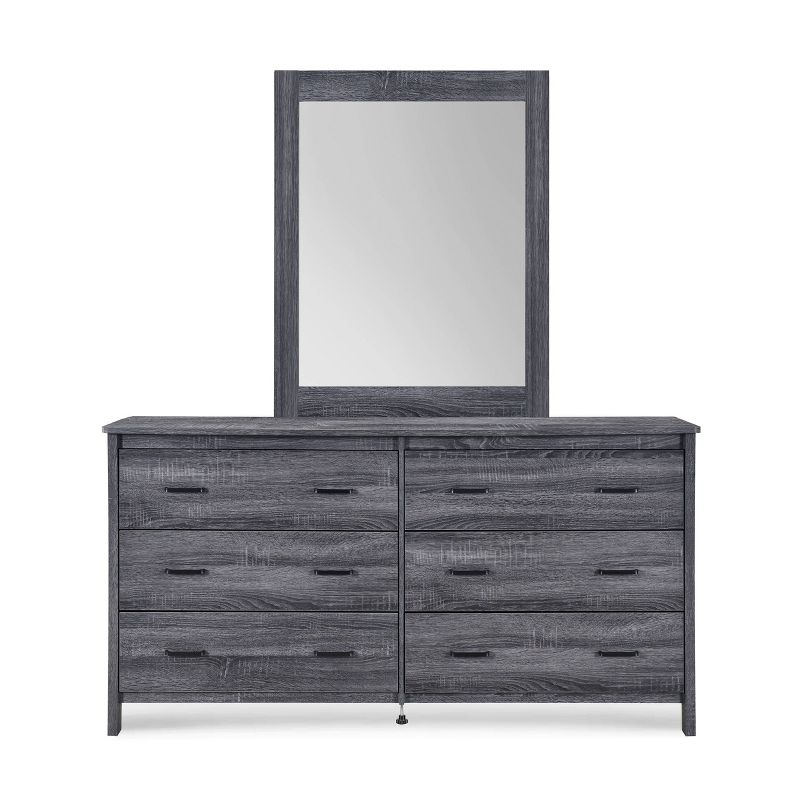 Olimont Contemporary 6 Drawer Vanity Dresser with Rectangular Mirror - Christopher Knight Home, 1 of 17