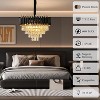5 Light Crystal Hanging Pendant Lights 3 Tiers Black and Gold Pendant Light Fixtures - 4 of 4