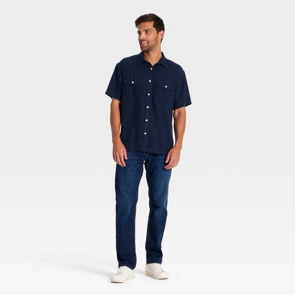 Camisa de botones de manga corta con mezcla de lino para hombre - Goodfellow & Co™ 3