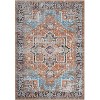 Acekool Boho Washable Rug 5x7 Non-Slip Vintage Runner for Living Room & Bedroom, Soft Low-Pile Carpet in Green/Grey/Orange Brown - 3 of 4