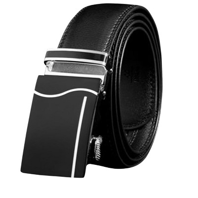 INSPIRE CHIC Men Automatic Buckle Holeless Stitched PU Ratchet Belt