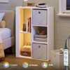 Pinmoco 5-Cube Kid's Bookshelf LED Toy Storage Organizer with Three Marbled Fabric Drawers - 4 of 4