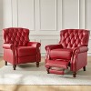 Set of 2 Justine Transitiona Wooden Upholstery Genuine Leather Recliner with Nailhead Trim for Living Room and Bedroom  | ARTFUL LIVING DESIGN - 2 of 4