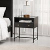 MH London Hale 24" Iron & Glass Nightstands in Black - 4 of 4