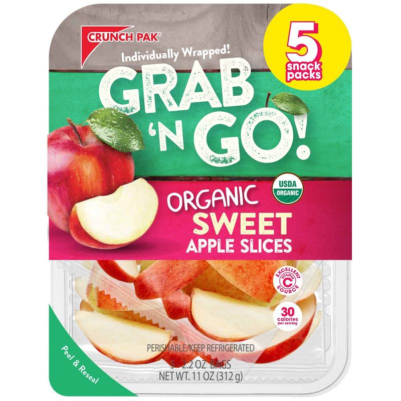 Crunch Pak Organic Sweet Apple Slices - 11oz/5ct, 1 of 3
