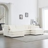 NicBex Couches for Living Room 111.5" Modern L Shape Sectional Sofa Couch with 2-Piece of Ottomans Chenille Upholstered 3 Seater Sleeper Sofa, White - 2 of 4