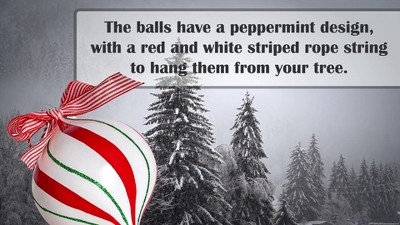 Peppermint Candy Shatterproof Christmas Ornament Set - 12 Pieces
