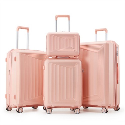 BEAFUP Luggage 4 Piece Sets(14/20/24/28), Hard Shell Lightweight TSA Lock Carry on Expandable Suitcase with Spinner Wheels Travel Set for Men Women