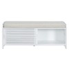 NicBex Storage Bench Modern Wooden Shoe Bench with Storage Space, Metal Handles and Removable Cushion for Mudroom, Entryway - 4 of 4