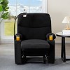 Manual Recliner Chair in Black Corduroy, Comfortable Armchair with Phone Holder & 2 Cup Holders, 32.4"x39.57"x38.78"H - 3 of 4