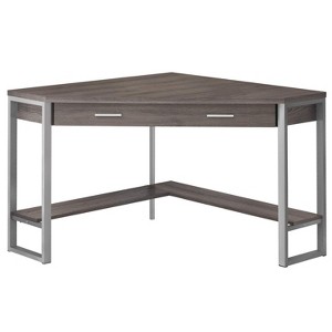 Monarch Specialties Computer Desk Home Office Corner Storage Drawers 42InchL Work Laptop Metal Laminate Brown Grey Contemporary Modern - 1 of 4