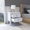 NicBex Wood Nightstand with 2 Drawers,Bedside Tables with Square Metal Handles for Bedroom,Living Room - 2 of 4