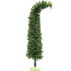 TopComfy Christmas Tree Stands Artificial Christmas Tree Festive Pencil Christmas Tree Cozy Snowy Decor for Living Room, Green, 35.46"*11.82"*5.91" - 1 of 4