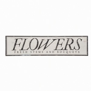 Transpac Wood 31.5 in. Multicolor Spring Distressed Flowers Market Sign - 1 of 2