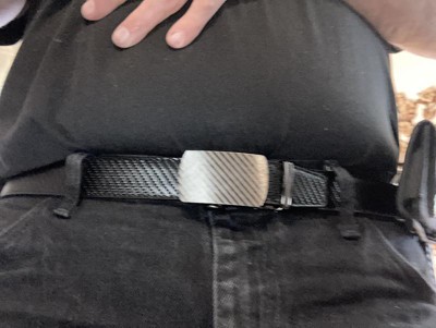 Mio Marino  Men's Indented Designed Ratchet Belt - Deep Charcoal, Size:  Adjustable From 38 To 54 Waist : Target