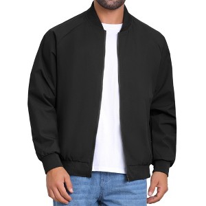 INSPIRE CHIC Men's Casual Stylish Lightweight Full Zip Up Bomber Jacket - 1 of 4