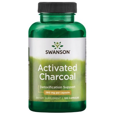 Swanson Digestive Health Treatments Activated Charcoal 260 mg 120 Caps